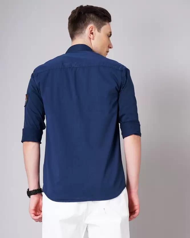 Over Size Shirt Men Light Blue Shirt - Image 3